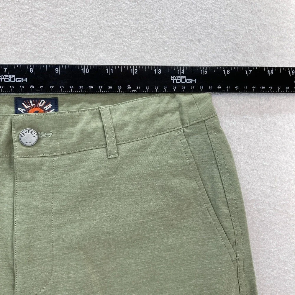 Faherty All Day 1.0 Shorts Mens 30 Green Stretch Drawstring Preppy Casual Travel